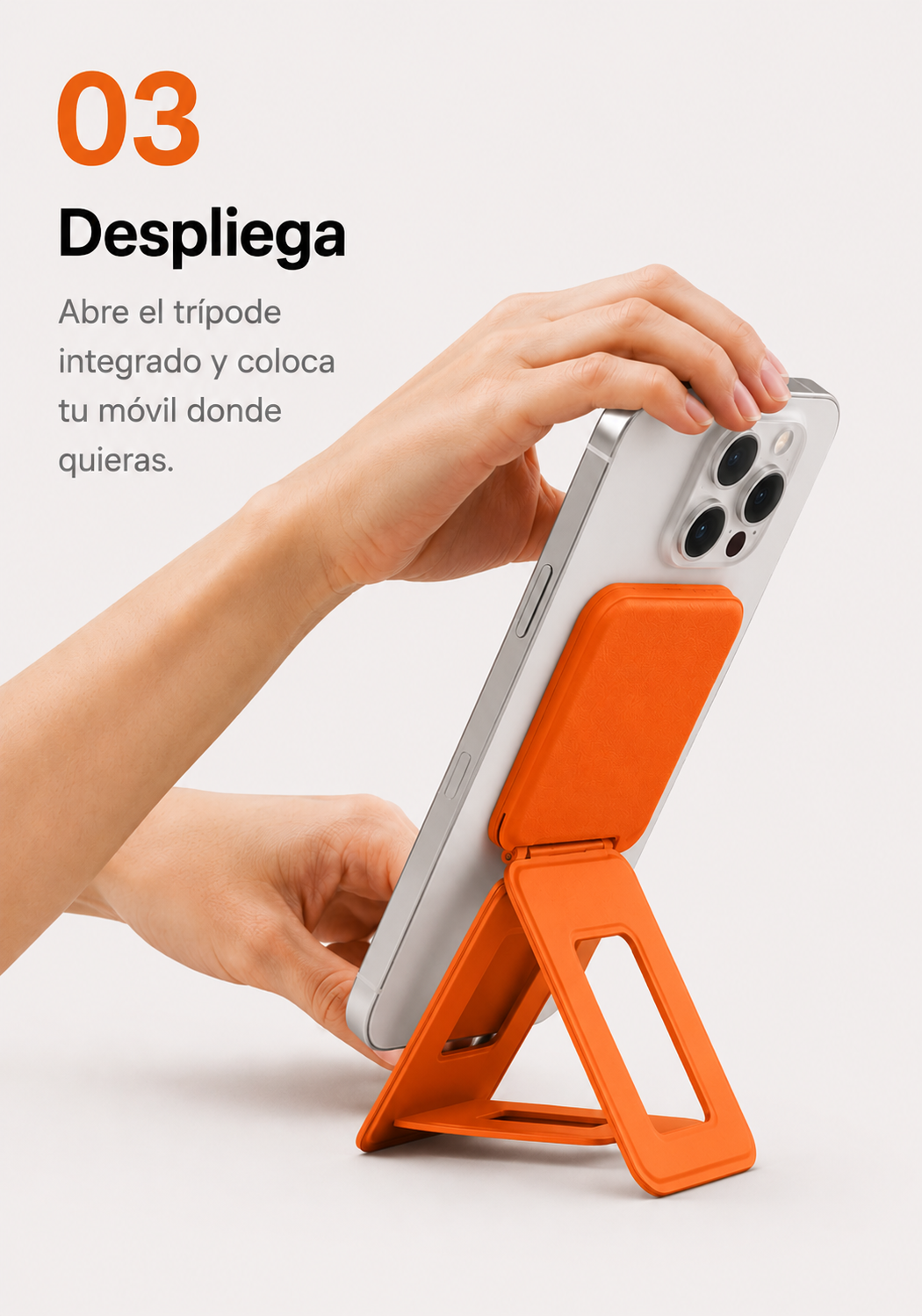 Despliega el trípode de MagWallet